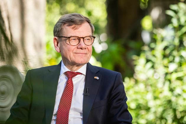 Johann Wadephul CDU , Federal Foreign Minister, taken during an interview in Athens, 04 05 2026 Photographed on behalf of the Foreign Office Athens Greece Copyright: xJulianexSonntag AAx