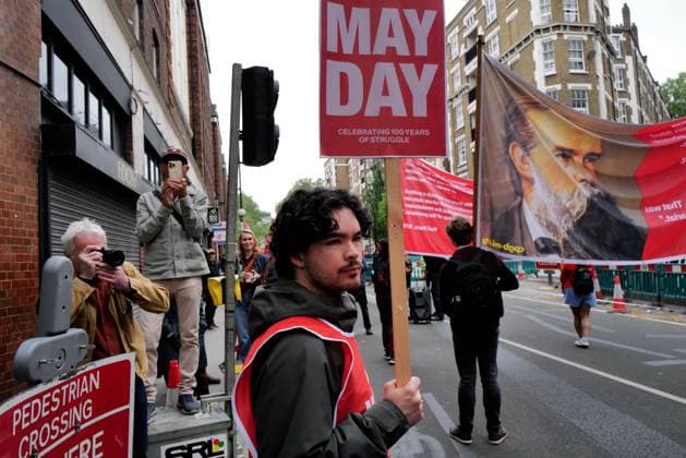 London Hosts Annual May Day March and Rally People gather in London for the annual May Day March and Rally on the Early May bank holiday, Monday, 4 May 2026. London England United Kingdom Copyright: xJoaoxDanielxPereirax