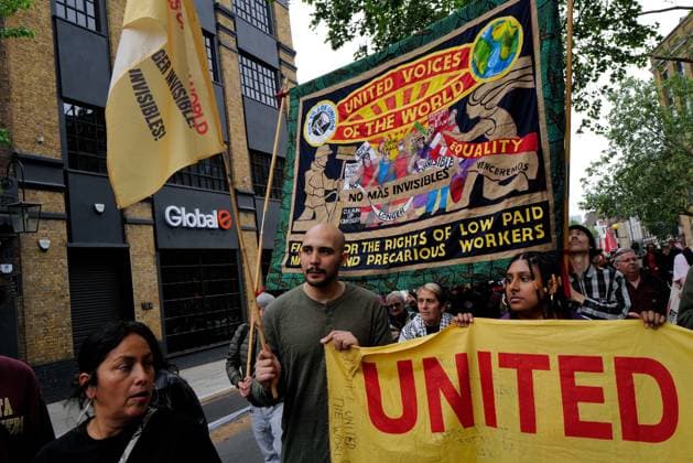 London Hosts Annual May Day March and Rally People gather in London for the annual May Day March and Rally on the Early May bank holiday, Monday, 4 May 2026. London England United Kingdom Copyright: xJoaoxDanielxPereirax