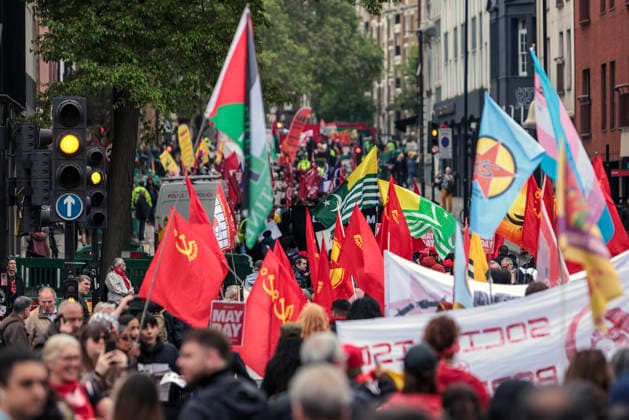 . 04 05 2026. London, United Kingdom. London May Day March. The annual London May Day March from Clerkenwell Green to Trafalgar Square.where a rally is held.  xMartynxWheatleyx xi-Imagesx IIM-26745-0039
