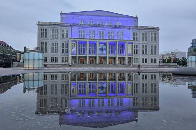 Leipzig, Saxony, Germany, 04 05 2026 Car drives into crowd in Leipzig The incident took place on Grimmaische Straße in the city center, the area between Augustusplatz and Ritterstraße was cordoned off The Leipzig Opera in the evening in a rare lighting Copyright: xdtsxNachrichtenagenturx dts_117573