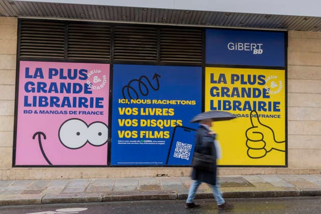 Paris, France May 4, 2026 - People walk past the Gibert Joseph bookstore on Boulevard Saint-Michel. The legendary bookstore in the Latin Quarter announced on April 28 that it had filed for bankruptcy protection. Facing financial difficulties, it is seeking to adapt its business model, at a time when one in five books purchased in France is secondhand. ECONOMIE, LIBRAIRIE GIBERT JOSEPH, ILLUSTRATION, GENERIQUE, RIVE GAUCHE, LIVRES, BANQUEROUTE, DIFFICULTES FINANCIERE, ENSEIGNE, LIBRAIRE, LECTURE, LIRE, REDRESSEMENT JUDICIAIRE, LECTEURS, LIVRES NEUFS, LIVRES D OCCASION, LIBRAIRIE INDEPENDANTE, COMMERCE EN LIGNE, ECOMMERCE Copyright: xVincentxIsorex
