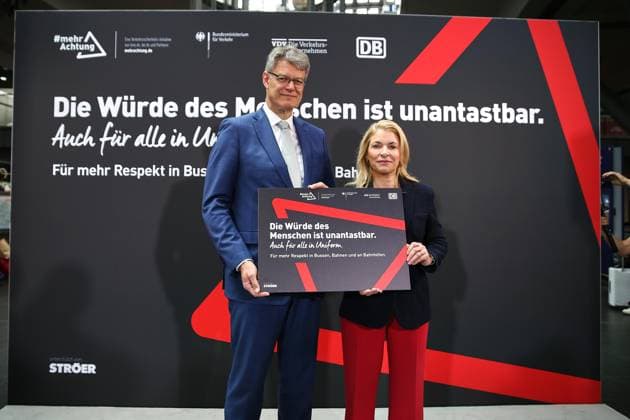 Berlin, Germany, 05 05 2026 Central Station Ministry of Transport and Deutsche Bahn present Respect campaign Federal Minister of Transport Patrick Schnieder CDU and Evelyn Palla Copyright: xdtsxNachrichtenagenturx dts_117613