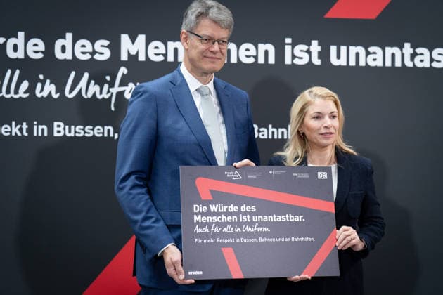 moreAttention, Respect Campaign, Berlin Presentation Advertising Campaign, Berlin, Federal Ministry of Transport, Deutsche Bahn, Patrick Schnieder, Federal Minister of Transport, Evelyn Palla, Chairwoman of the Executive Board Bahn Berlin Berlin GER