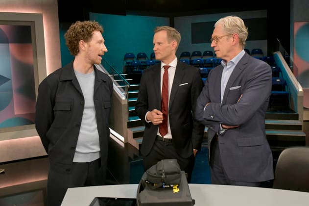 Louis Klamroth, Hendrik Streeck and Andreas Gassen on the ARD talk show hart aber fair in Studio Adlershof Berlin, 05 04 2026 Foto:xM.xBehrensx xFuturexImagex hart_fair0405_6526
