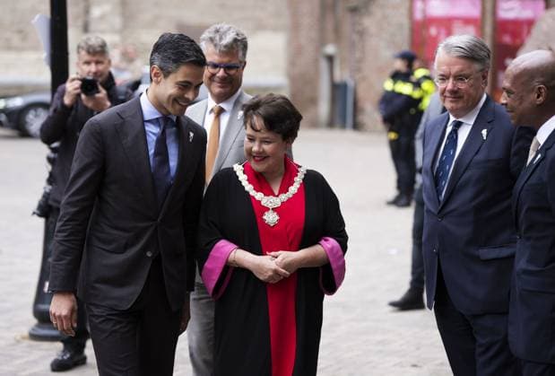 UTRECHT - Prime Minister Rob Jetten arrives at the Academy Building for the National Celebration of Liberation. On Liberation Day, the Netherlands celebrates the end of the German occupation in 1945. FREEK VAN DEN BERGH ANP netherlands out - belgium out  Copyright: xx x557537113x originalFilename: 557537113.jpg