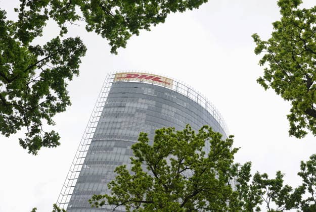 Deutsche Post DHL logo Company name Posttower Bonn , exterior view NOTE No model or property release available MR:N