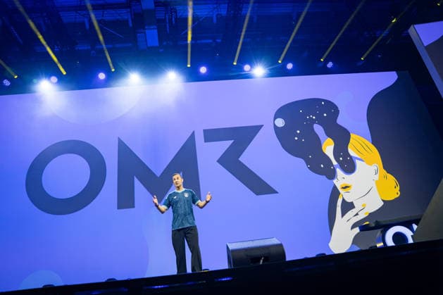 Presenter Kai Pflaume on the Conference Stage at the opening of the OMR26 Festival in Hamburg, Hamburg Hamburg Deutschland Messe