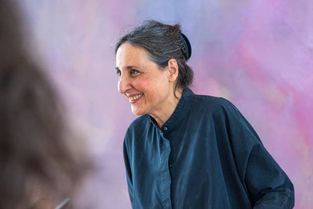 Removal of the artwork by artist Gotthard Graubner in the Great Hall of Bellevue Palace Germany, Berlin on 5 May 2026 Restorer Hana Streicher is responsible for the removal of the painting In the course of the fundament