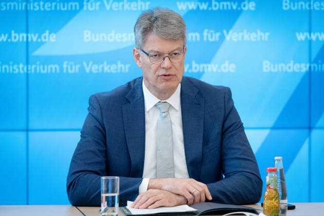 Taking office one year ago Review and outlook Berlin, Press conference, Review and outlook, Federal Minister of Transport Patrick Schnieder, Federal Ministry of Transport Berlin Berlin GER