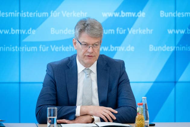 Taking office one year ago Review and outlook Berlin, Press conference, Review and outlook, Federal Minister of Transport Patrick Schnieder, Federal Ministry of Transport Berlin Berlin GER