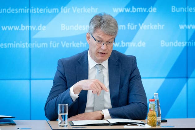 Taking office one year ago Review and outlook Berlin, Press conference, Review and outlook, Federal Minister of Transport Patrick Schnieder, Federal Ministry of Transport Berlin Berlin GER