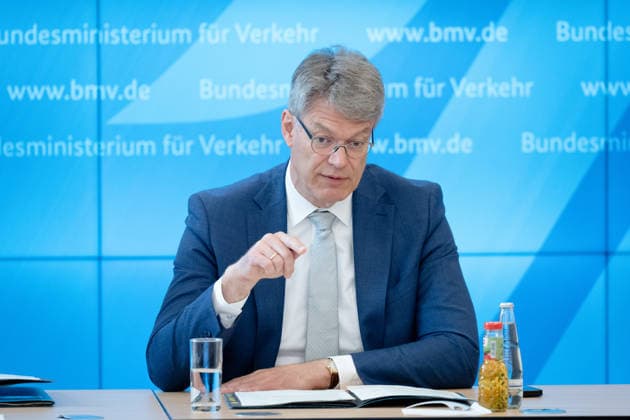 Taking office one year ago Review and outlook Berlin, Press conference, Review and outlook, Federal Minister of Transport Patrick Schnieder, Federal Ministry of Transport Berlin Berlin GER