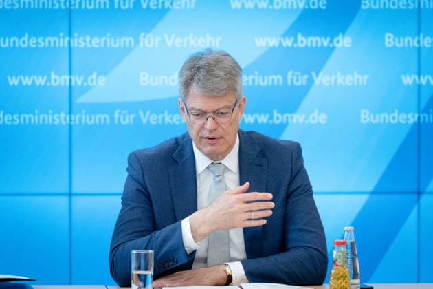 Taking office one year ago Review and outlook Berlin, Press conference, Review and outlook, Federal Minister of Transport Patrick Schnieder, Federal Ministry of Transport Berlin Berlin GER