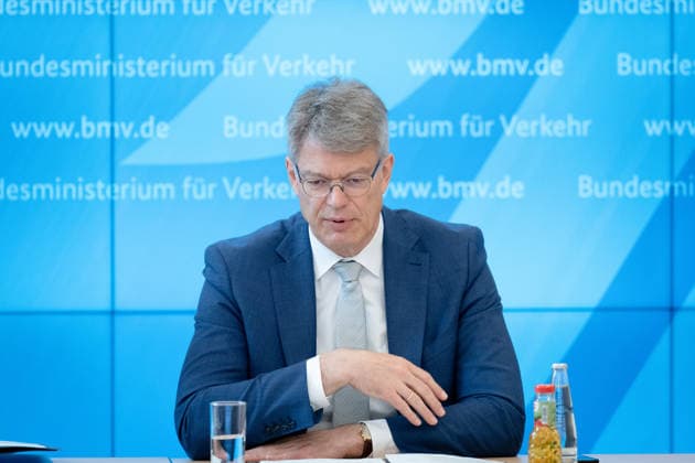 Taking office one year ago Review and outlook Berlin, Press conference, Review and outlook, Federal Minister of Transport Patrick Schnieder, Federal Ministry of Transport Berlin Berlin GER