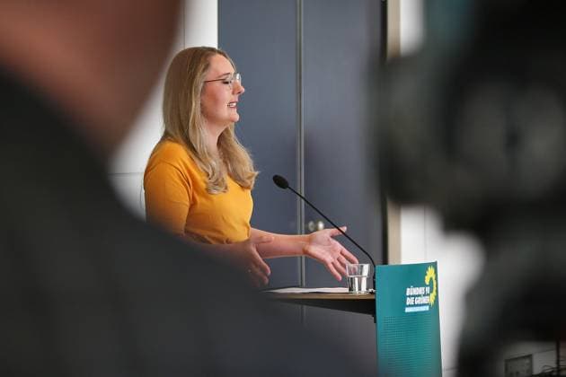 Berlin, Germany, 05 05 2026 German Bundestag Green parliamentary group meeting Katharina Dröge, Greens, gives a statement Copyright: xdtsxNachrichtenagenturx dts_117720