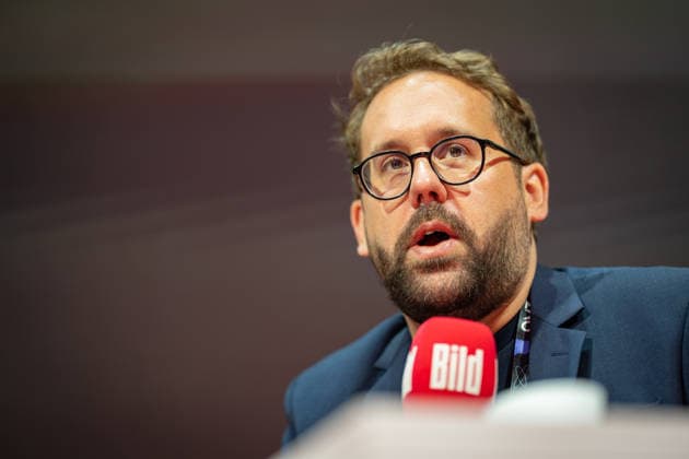 Paul Ronzheimer, journalist and podcaster during the recording of his podcast OMR26 Festival in Hamburg, Hamburg Hamburg Germany Fair