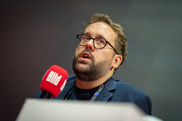 Paul Ronzheimer, journalist and podcaster during the recording of his podcast OMR26 Festival in Hamburg, Hamburg Hamburg Germany Fair