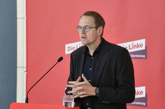 Berlin, Germany, 05 05 2026 German Bundestag Left Party parliamentary group meeting Sören Pellmann, Left Party, makes a press statement Copyright: xdtsxNachrichtenagenturx dts_117727