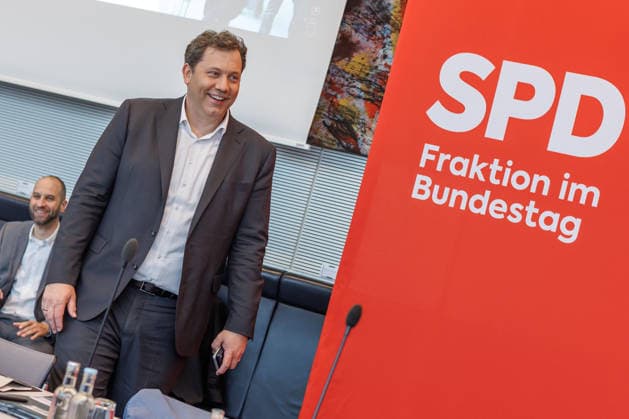 Statement SPD Lars Klingbeil SPD , Federal Minister of Finance after a statement SPD on 05 05 26 in Berlin Berlin Berlin Germany Reichstag