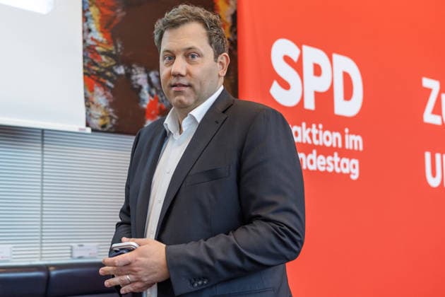 Statement SPD Lars Klingbeil SPD , Federal Minister of Finance after a statement SPD on 05 05 26 in Berlin Berlin Berlin Germany Reichstag