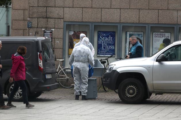 search for traces after amokfart in leipzig Leipzig , 05 05 2036 One day after Jeffrey K drove amok in Grimmaische Straße in Leipzig city center, police are still searching for traces Saxony Germany Copyright: xMatthiasxGränzdörferx