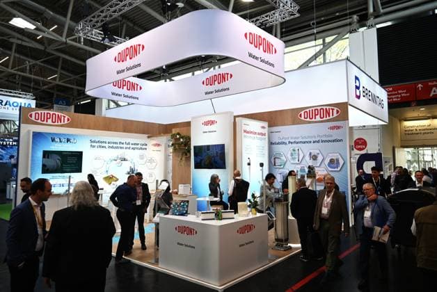 IFAT Munich 2026 is the worlds leading trade fair for water, sewage, waste and raw materials management The trade fair takes place every two years at the exhibition center in Munich Riem Photo booth DuPont Water Solutions, see Speciality Eletronic Materials Switzerland GmbH