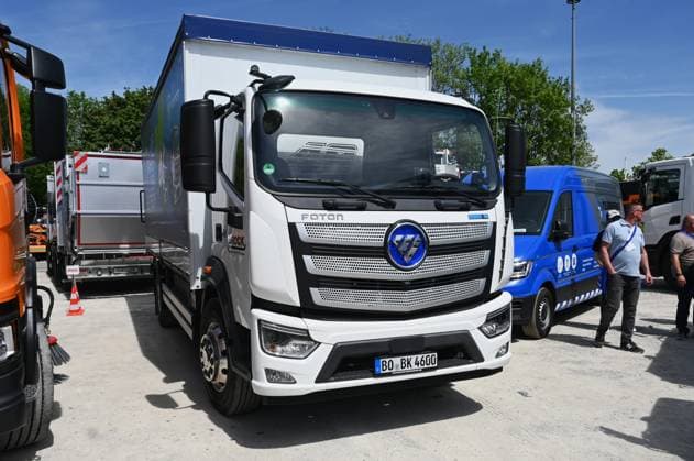 Die IFAT Munich 2026 ist die weltweit führende Fachmesse für Wasser-, Abwasser-, Abfall- und Rohstoffwirtschaft. Die Messe findet alle zwei Jahre auf dem Messegelände in München - Riem statt. Foto: Foton LKW. Foton Motor ist ein führender chinesischer Hersteller von Nutzfahrzeugen, der leichte, mittelschwere und schwere Lkw, Pickup-Modelle, sowie E-Lkw anbietet.