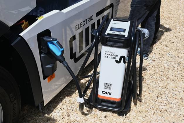 IFAT Munich 2026 is the worlds leading trade fair for water, sewage, waste and raw materials management The trade fair takes place every two years at the exhibition center in Munich Riem Photo Designwerk or DW Design Werk, mobile charger 44 920 for electric trucks