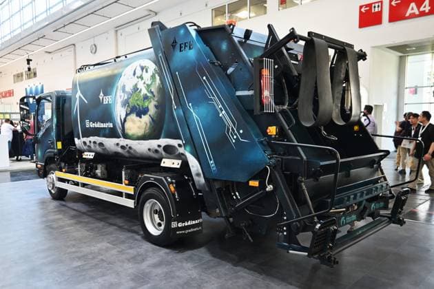 IFAT Munich 2026 is the worlds leading trade fair for water, sewage, waste and raw materials management The trade fair takes place every two years at the exhibition center in Munich Riem Photo EFE, Gradinariu Garbage truck construction