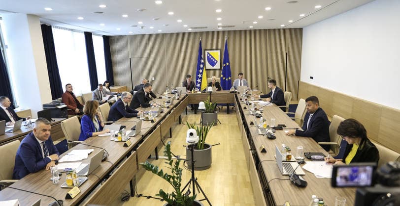 Session of the Council of Ministers of Bosnia and Herzegovina SARAJEVO, BOSNIA AND HERZEGOVINA - MAY 5: The Council of Ministers of Bosnia and Herzegovina convenes for a session in Sarajevo, Bosnia and Herzegovina, on May 5, 2026. Samir Jordamovic Anadolu Sarajevo Bosnia and Herzegovina. Editorial use only. Please get in touch for any other usage.  Copyright: x2026xAnadoluxSamirxJordamovicx