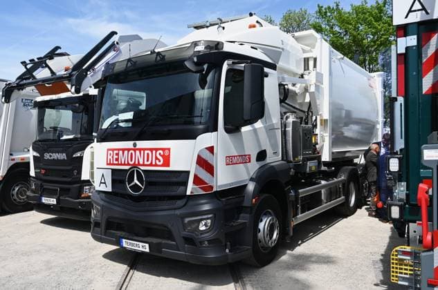 IFAT Munich 2026 is the worlds leading trade fair for water, sewage, waste and raw materials management The trade fair takes place every two years at the exhibition center in Munich Riem Photo Mercedes garbage truck with Terberg body from Remondis SE und Co KG