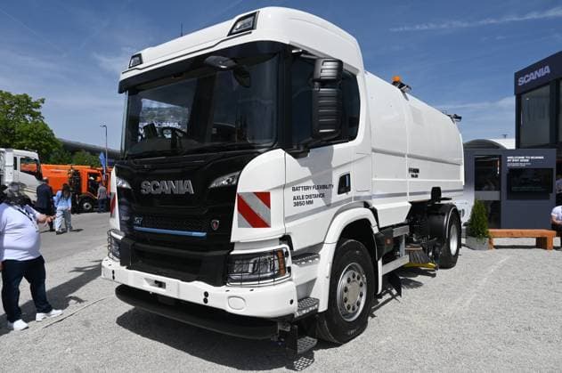 IFAT Munich 2026 is the worlds leading trade fair for water, sewage, waste and raw materials management The trade fair takes place every two years at the exhibition center in Munich Riem Photo Scania XT truck, Faun Viajet, sweeper