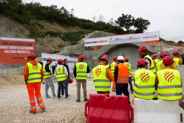 Breakthrough Achieved at Rocchetta Tunnel on Naples Bari Line The breakthrough of the final tunnel face in the Rocchetta Tunnel on the Apice Hirpinia section of the new Naples Bari high-speed and high-capacity line in Apice, Benevento on March, 5 2026. ABP16146 Copyright: xAntonioxBalascox