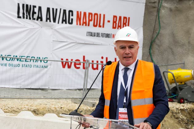 Breakthrough Achieved at Rocchetta Tunnel on Naples Bari Line The breakthrough of the final tunnel face in the Rocchetta Tunnel on the Apice Hirpinia section of the new Naples Bari high-speed and high-capacity line in Apice, Benevento on March, 5 2026. ABP16554 Copyright: xAntonioxBalascox