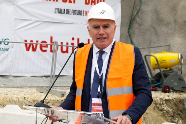 Breakthrough Achieved at Rocchetta Tunnel on Naples Bari Line The breakthrough of the final tunnel face in the Rocchetta Tunnel on the Apice Hirpinia section of the new Naples Bari high-speed and high-capacity line in Apice, Benevento on March, 5 2026. In photo Aldo Isi Chief Executive Officer and General Manager of RFI ABP16557 Copyright: xAntonioxBalascox