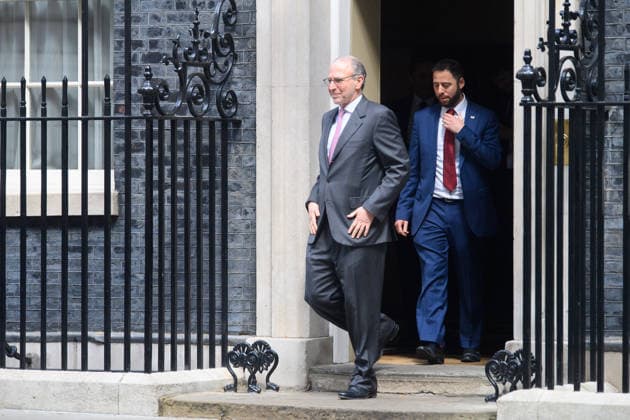 Antisemitism Meeting in Downing Street, London, UK - Tuesday 5 May 2026 Keith Black - Chair of the Jewish Leadership Council and Phil Rosenberg - President of the Board of Deputies of British Jews departs an Antisemitism Meeting in Downing Street, London, England, UK on Tuesday 5 May, 2026., Credit:Justin Ng Avalon UK, England, London, Downing Street Copyright: xJustinxNgx xAvalonx 1096693982