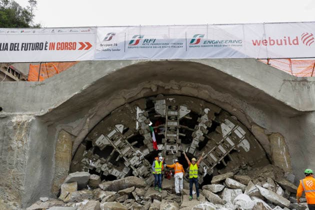 Breakthrough Achieved at Rocchetta Tunnel on Naples Bari Line The breakthrough of the final tunnel face in the Rocchetta Tunnel on the Apice Hirpinia section of the new Naples Bari high-speed and high-capacity line in Apice, Benevento on March, 5 2026. ABP17404 Copyright: xAntonioxBalascox