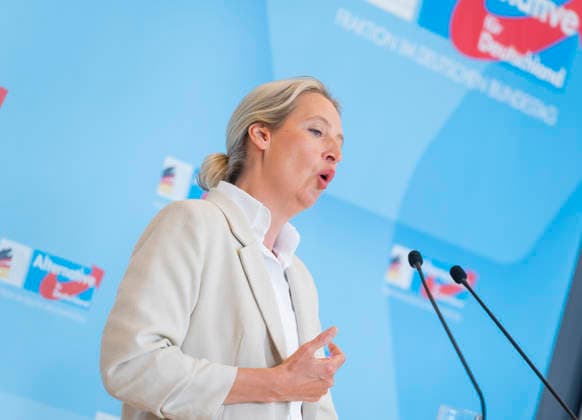 Alice Weidel EUR, Germany, Berlin, 05 05 2026 Press statement Alice Weidel Co-Chairwoman of the AfD parliamentary group in the Bundestag