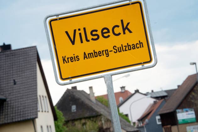 Planned US troop withdrawal at the entrance to Vilseck, 5,000 US soldiers are to be withdrawn from the Vilseck site, Vilseck, Bavaria, May 5, 2026 Germany, Vilseck, U