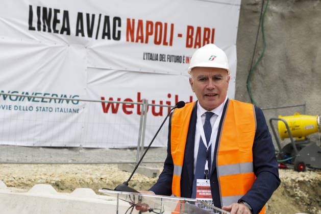 Photo IPP Antonio Balasco Gruppo Editoriale LiveMedia Benevento 05 05 2026 Trains Bari Naples High Speed line, completed excavation of the Rocchetta Tunnel final tunnel breakthrough In photo The breakthrough of the final tunnel face in the Rocchetta Tunnel on the Apic