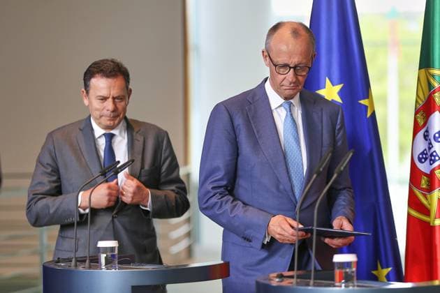 Berlin, Germany, 05 05 2026 Federal Chancellery Reception of the Portuguese Head of Government Luis Montenegro and the German Chancellor Friedrich Merz CDU Copyright: xdtsxNachrichtenagenturx dts_117871