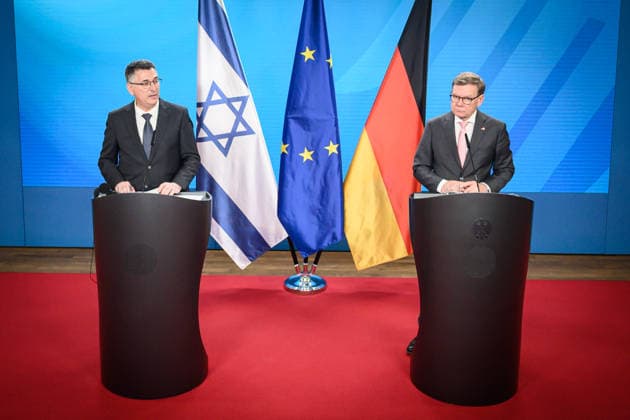 Berlin, Press meeting Johann Wadephul and Gideon Sa™ar Press conference by German Foreign Minister Johann Wadephul CDU and Israeli Foreign Minister Gideon Sa™ar on 05 05 2026 at the Federal Foreign Office in Berlin Berlin Federal Foreign Office Berlin Germany