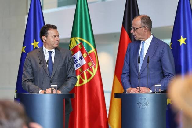 Berlin, Germany, 05 05 2026 Federal Chancellery Reception of the Portuguese Head of Government Luis Montenegro and the German Chancellor Friedrich Merz CDU Copyright: xdtsxNachrichtenagenturx dts_117868