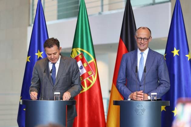 Berlin, Germany, 05 05 2026 Federal Chancellery Reception of the Portuguese Head of Government Luis Montenegro and the German Chancellor Friedrich Merz CDU Copyright: xdtsxNachrichtenagenturx dts_117875