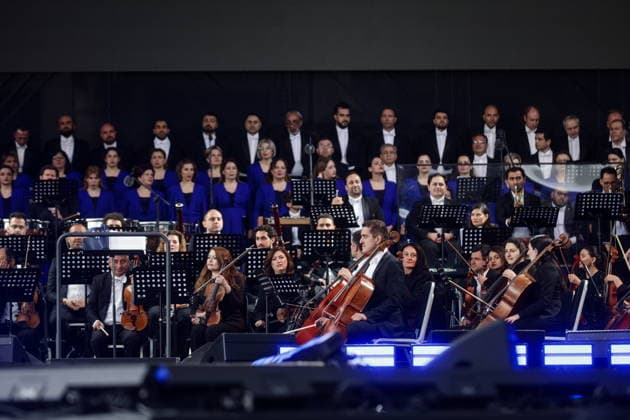 ARMENIA, GYUMRI - MAY 5, 2026: A concert titled Musical Bridge: Armenia - France takes place in Vardanants Square to mark friendship between the two countries Gyumri Armenia  - ZUMAt113 20260505_zaa_t113_314 Copyright: xAlexanderxPatrinx