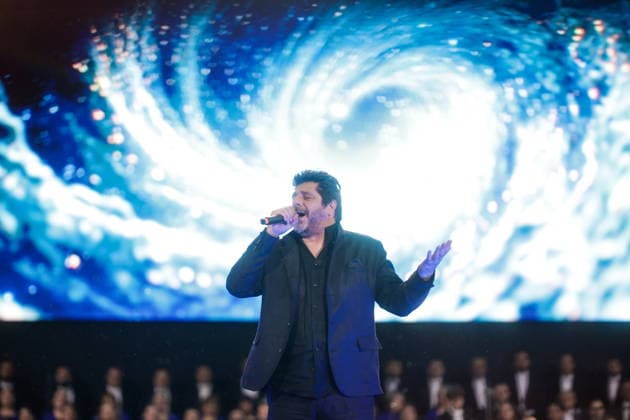 ARMENIA, GYUMRI - MAY 5, 2026: A singer performs during a concert titled Musical Bridge: Armenia - France and held in Vardanants Square to mark friendship between the two countries Gyumri Armenia  - ZUMAt113 20260505_zaa_t113_345 Copyright: xAlexanderxPatrinx