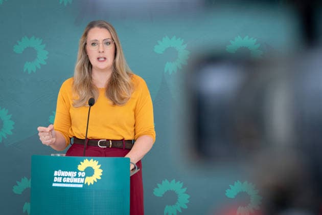 Press statement, Bündnis 90 Die Grünen, Katharina Dröge Press statement, Reichstag building, Bundestag parliamentary group, Bündnis 90 Die Grünen, Chairwoman, Katharina Dröge Berlin Berlin GER