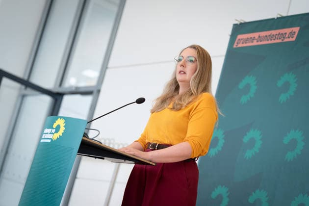 Press statement, Bündnis 90 Die Grünen, Katharina Dröge Press statement, Reichstag building, Bundestag parliamentary group, Bündnis 90 Die Grünen, Chairwoman, Katharina Dröge Berlin Berlin GER