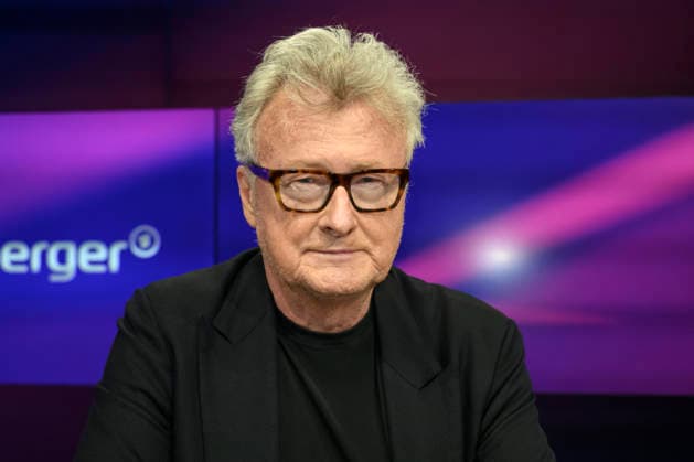 v l Hans Ulrich Jörges Columnist and journalist , GER, Berlin, Studio, guest on Maischberger, political talk show, TV, format, with presenter Sandra Maischberger, Das Erste, from Adlershof Am Studio 20, 05 May 2026, Copyright: HMBxMedia UwexKoch
